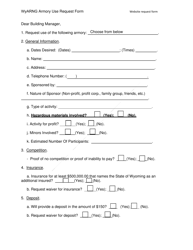 Wyarng Armory Use Request Form - Wyoming