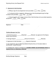 Wyarng Armory Use Request Form - Wyoming, Page 2