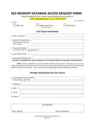 Hls Incident Database Access Request Form - Wyoming