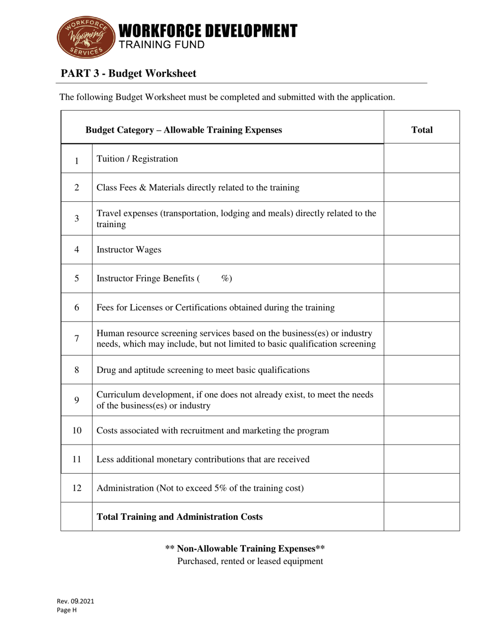 Pre-hire Grant Application - Wyoming, Page 8