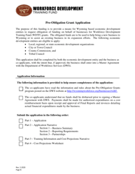 Pre-obligation Grant Application - Wyoming, Page 2