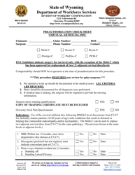 Preauthorization Check Sheet - Cervical Artificial Disc - Wyoming