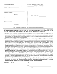 Document preview: Post Judgment Writ of Non-continuing Garnishment - Wyoming