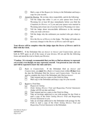 Checklist for Packet 1 Plaintiff Divorce With Minor Children - Wyoming, Page 6
