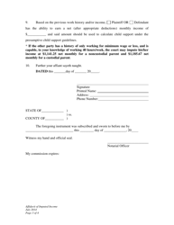 Affidavit of Imputed Income - Divorce With Minor Children - Plaintiff - Wyoming, Page 3