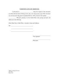 Affidavit of Imputed Income - Divorce With Minor Children - Plaintiff - Wyoming, Page 4