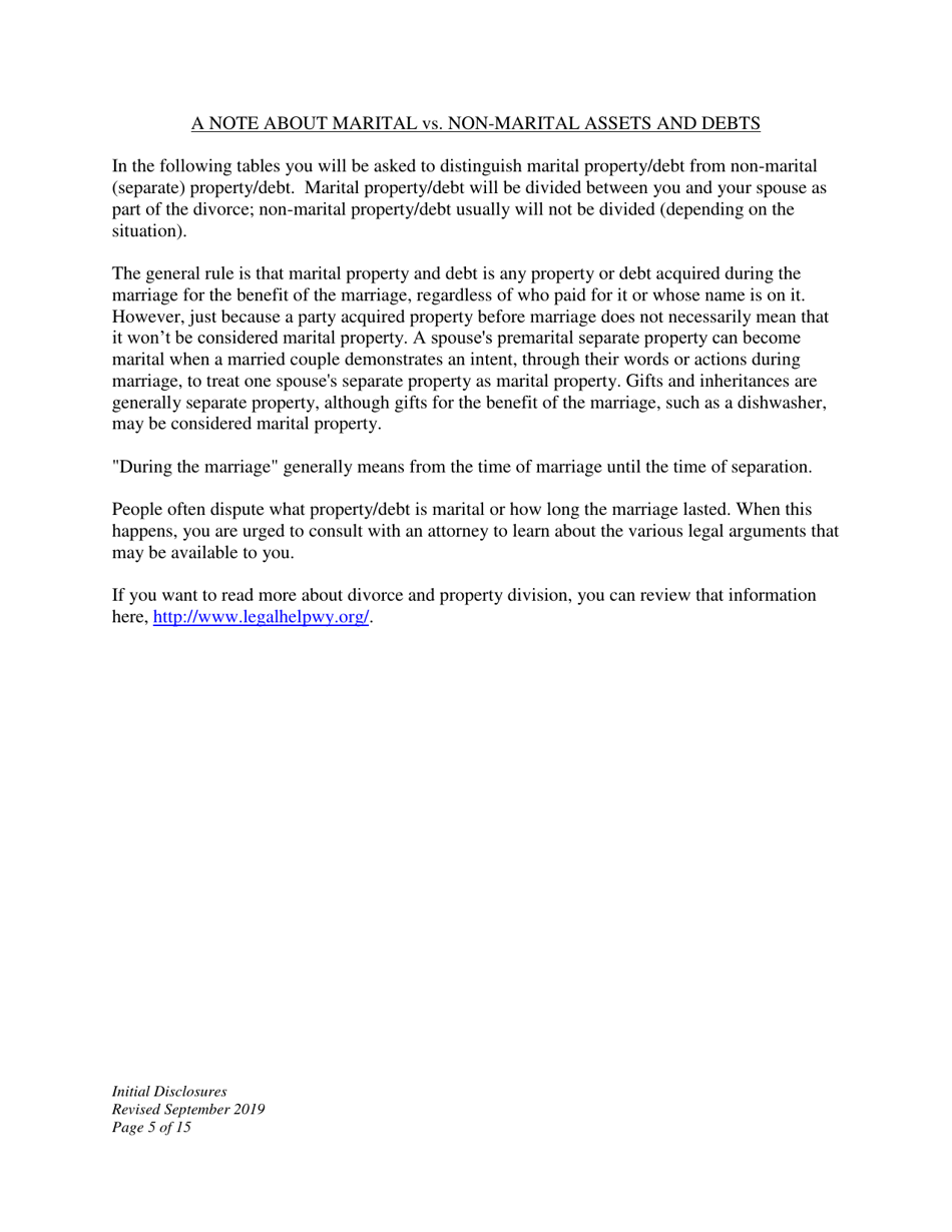 Initial Disclosures - Wyoming, Page 5