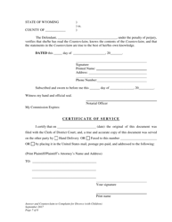 Answer and Counterclaim to Complaint for Divorce (With Children) - Wyoming, Page 7