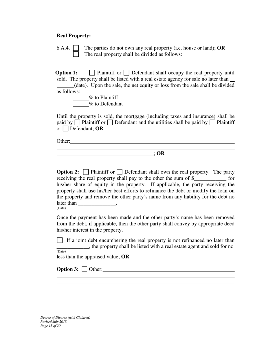 Decree of Divorce With Minor Children - Wyoming, Page 15