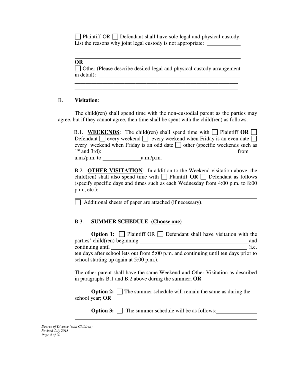 Decree of Divorce With Minor Children - Wyoming, Page 4