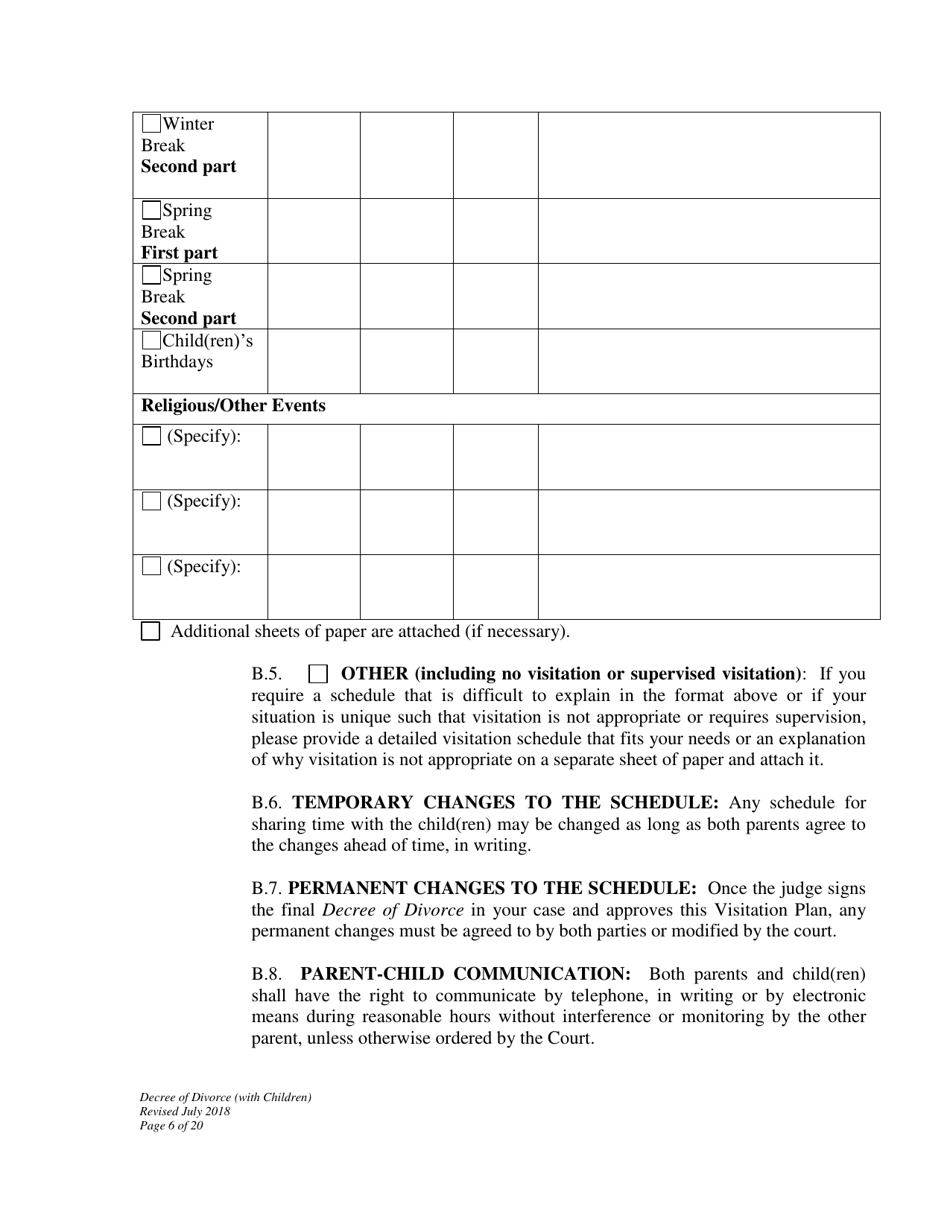 Decree of Divorce With Minor Children - Wyoming, Page 6