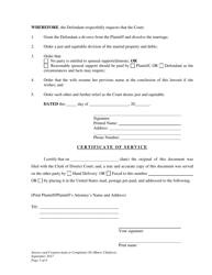 Answer and Counterclaim to Complaint for Divorce (No Minor Children) - Wyoming, Page 3