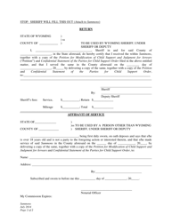 Summons - Child Support Modification - Wyoming, Page 2