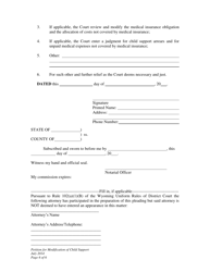 Petition for Modification of Child Support and Judgment for Arrears - Wyoming, Page 6