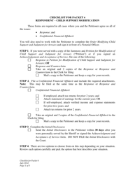 Document preview: Checklist for Respondent - Child Support Modification - Wyoming