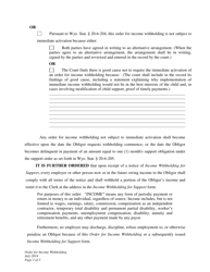 Order for Income Withholding - Wyoming, Page 2