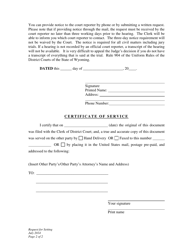 Request for Setting - Child Support Modification - Wyoming, Page 2