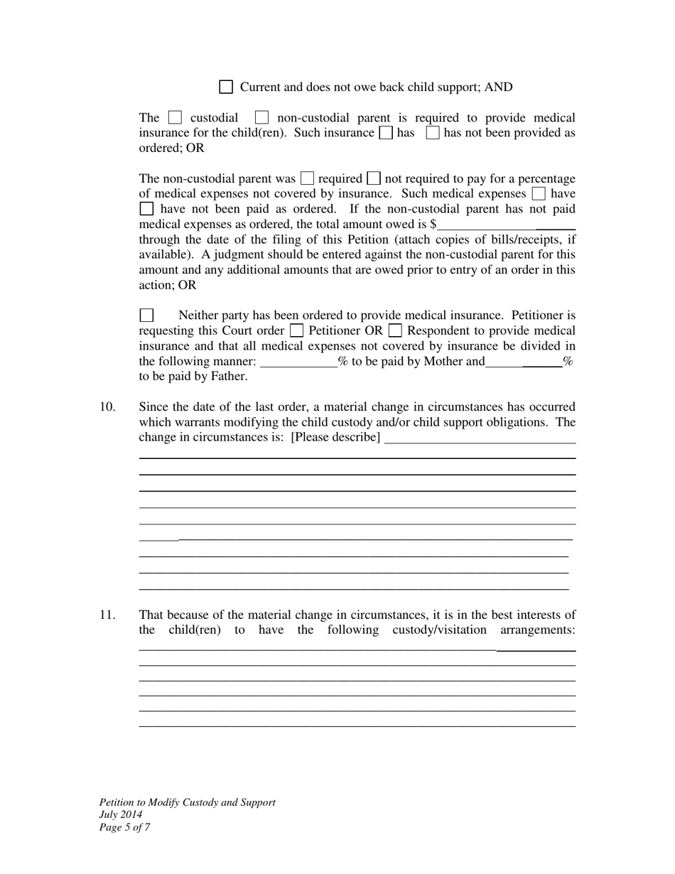 Petition to Modify Custody and Support - Wyoming, Page 5
