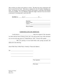 Request for Setting - Custody and Child Support Modification - Wyoming, Page 2