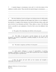 Affidavit for Modification of Custody and Support Without Appearance of Parties - Wyoming, Page 2