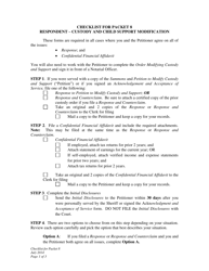 Document preview: Checklist for Respondent - Custody and Child Support Modification - Wyoming