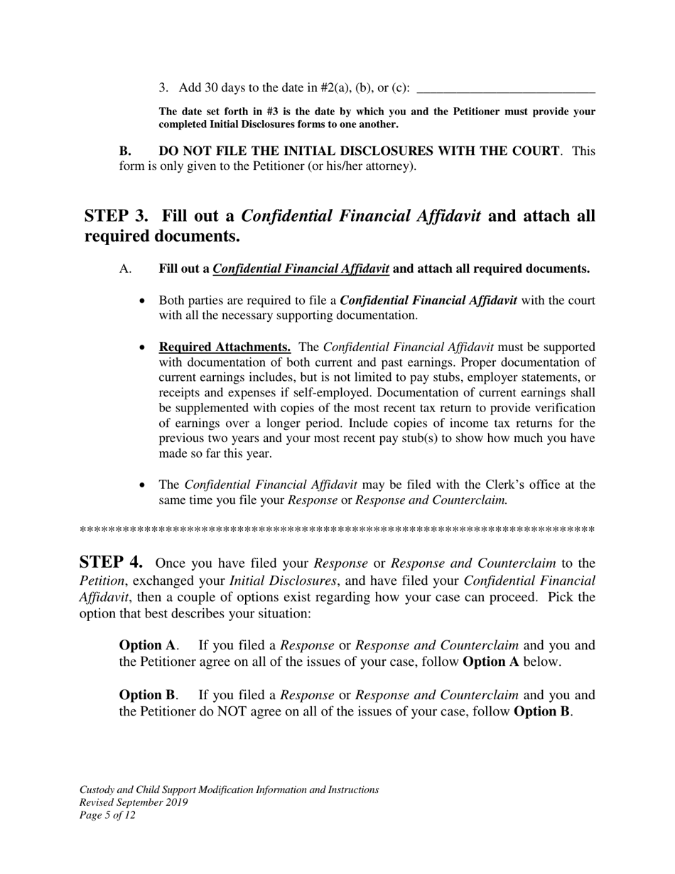 Custody and Child Support Modification Information and Instructions - Wyoming, Page 5