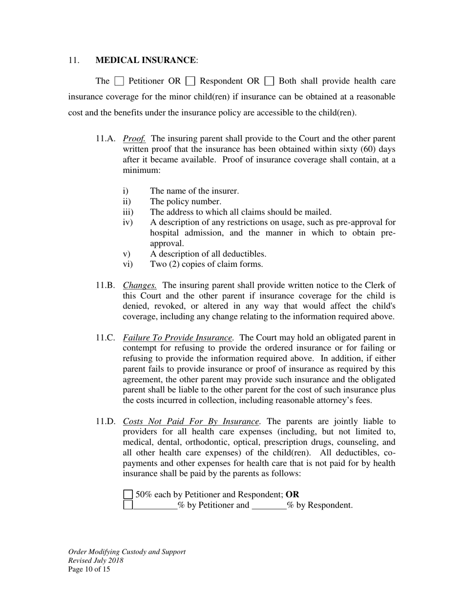 Order Modifying Custody and Support - Wyoming, Page 10