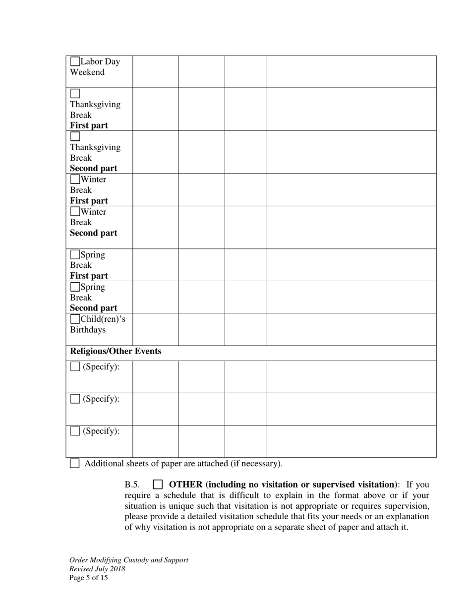 Order Modifying Custody and Support - Wyoming, Page 5
