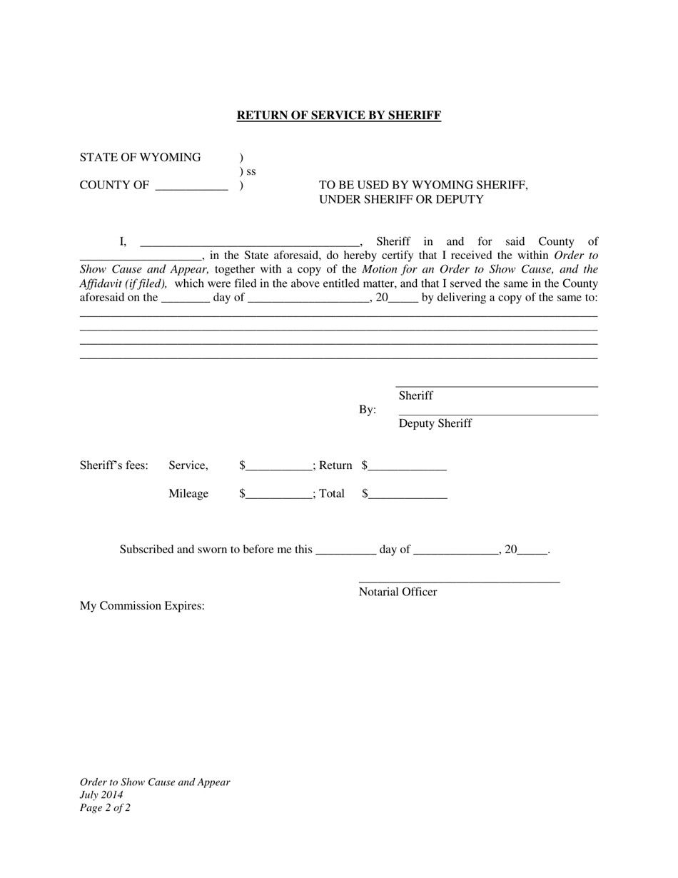 Order to Show Cause and Appear - Wyoming, Page 2