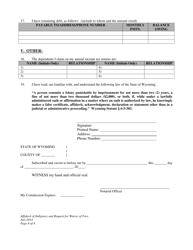 Affidavit of Indigency and Request for Waiver of Filing Fees and All Fees Associated Therewith - Wyoming, Page 4