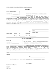 Summons - Establishment of Custody, Visitation and Child Support - Wyoming, Page 2