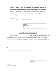 Initial Disclosures - Establishment of Custody, Visitation, and Child Support - Wyoming, Page 2