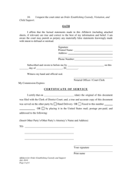 Affidavit for Order Establishing Custody, Visitation and Child Support Without Appearance of Parties - Wyoming, Page 4
