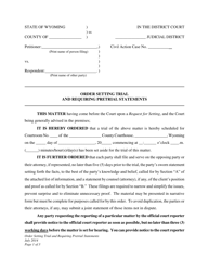 Document preview: Order Setting Trial and Requiring Pretrial Statements - Wyoming