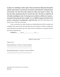 Order Setting Trial and Requiring Pretrial Statements - Wyoming, Page 2