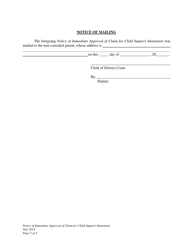 Notice of Immediate Approval of Claim for Child Support Abatement - Wyoming, Page 2