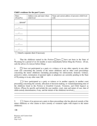 Response and Counterclaim to Petition to Establish Custody, Visitation, and Child Support - Wyoming, Page 4