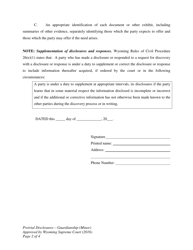 Pretrial Disclosures - Guardianship (Minor) - Wyoming, Page 2