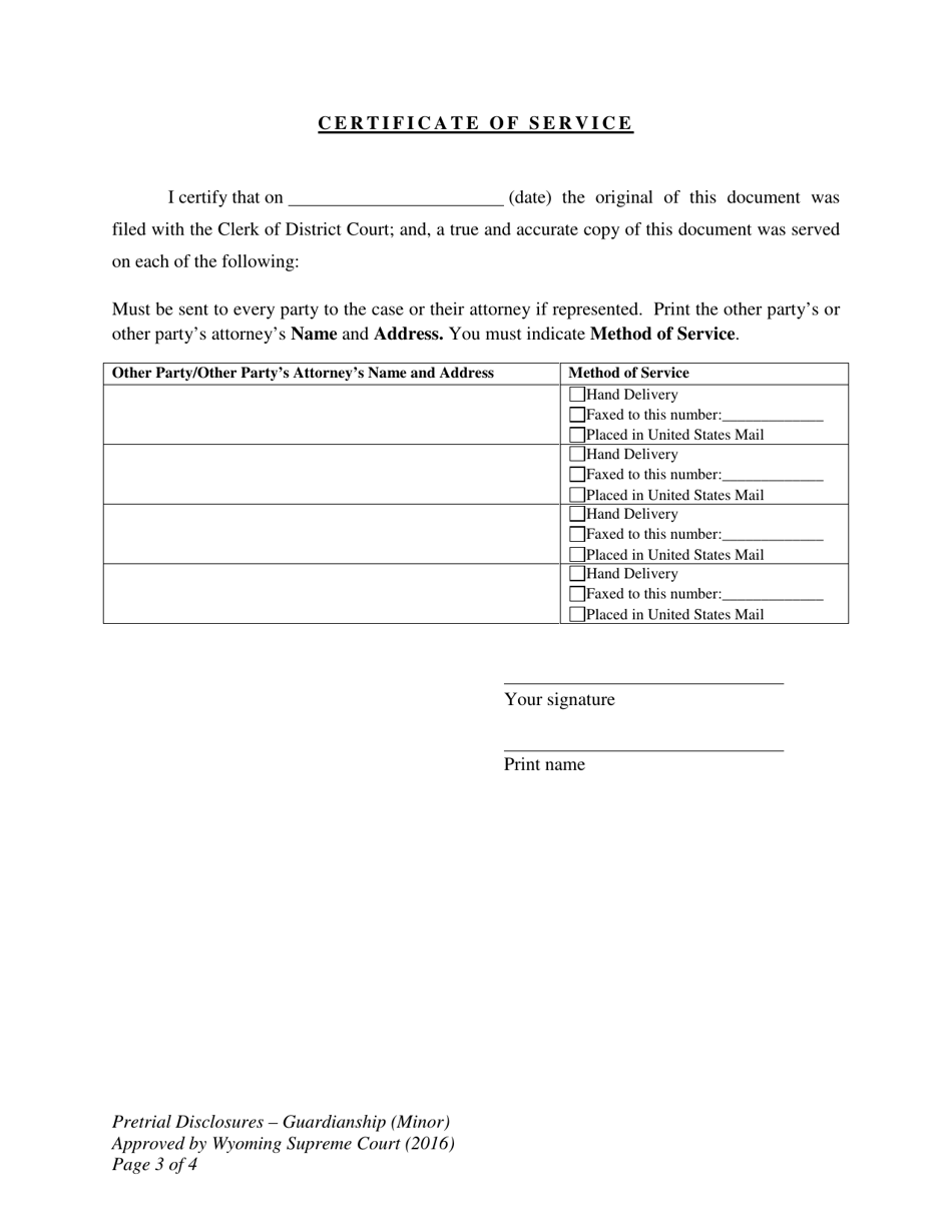 Pretrial Disclosures - Guardianship (Minor) - Wyoming, Page 3