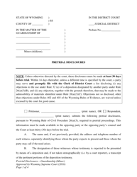 Document preview: Pretrial Disclosures - Guardianship (Minor) - Wyoming