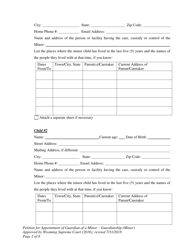Petition for Appointment of Guardian of a Minor - Guardianship (Minor) - Wyoming, Page 2