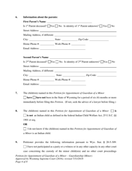 Petition for Appointment of Guardian of a Minor - Guardianship (Minor) - Wyoming, Page 4