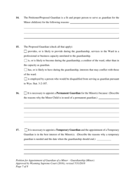 Petition for Appointment of Guardian of a Minor - Guardianship (Minor) - Wyoming, Page 7
