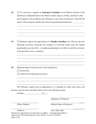 Petition for Appointment of Guardian of a Minor - Guardianship (Minor) - Wyoming, Page 8