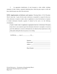 Pretrial Disclosures - Termination of Guardianship (Minor) - Wyoming, Page 2