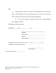 Affidavit Following Service by Publication - Miscellaneous Forms for Guardianship Actions - Wyoming, Page 2