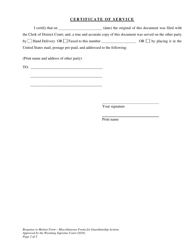 Response to Motion - Miscellaneous Forms for Guardianship Actions - Wyoming, Page 2
