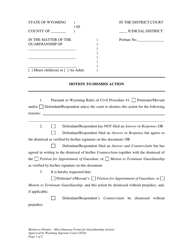 Motion to Dismiss - Miscellaneous Forms for Guardianship Actions - Wyoming