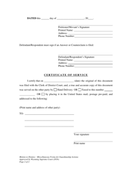 Motion to Dismiss - Miscellaneous Forms for Guardianship Actions - Wyoming, Page 2