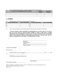Affidavit of Indigency and Request for Waiver of Filing Fees and All Fees Associated Therewith - Miscellaneous Forms for Guardianship Actions - Wyoming, Page 4